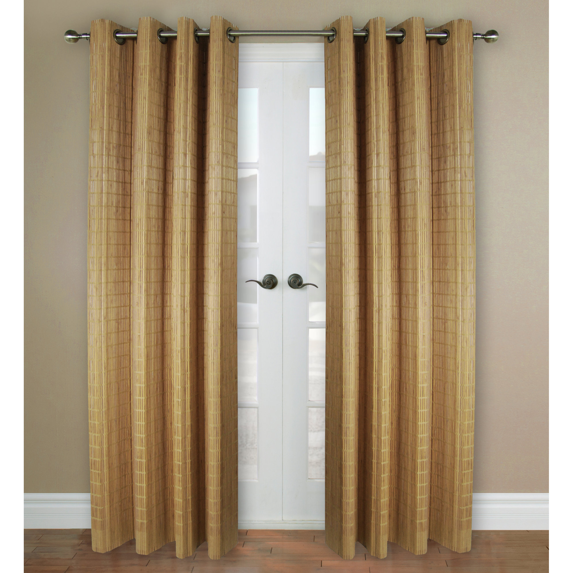Versailles Home Fashions Bamboo Rayon Striped SemiSheer Grommet Single